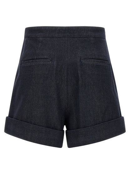 Max Mara Blaue Baumwoll-Bermudashorts