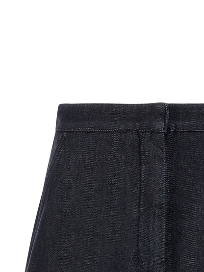 Max Mara Blaue Baumwoll-Bermudashorts