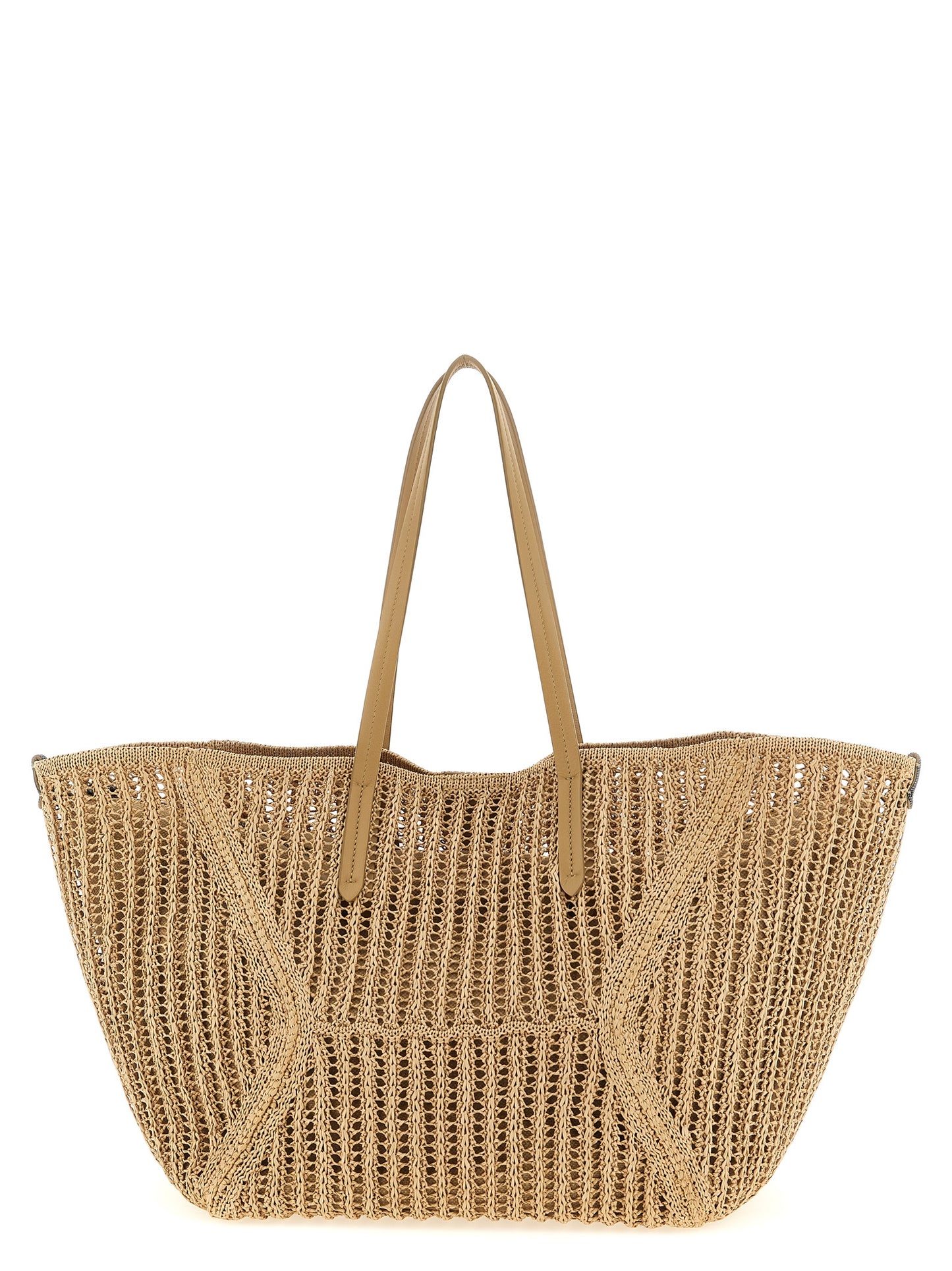 Brunello Cucinelli Beige Polyamid Umhängetasche