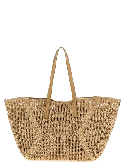 Brunello Cucinelli Beige Polyamid Umhängetasche