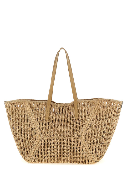 Brunello Cucinelli Beige Polyamid Umhängetasche