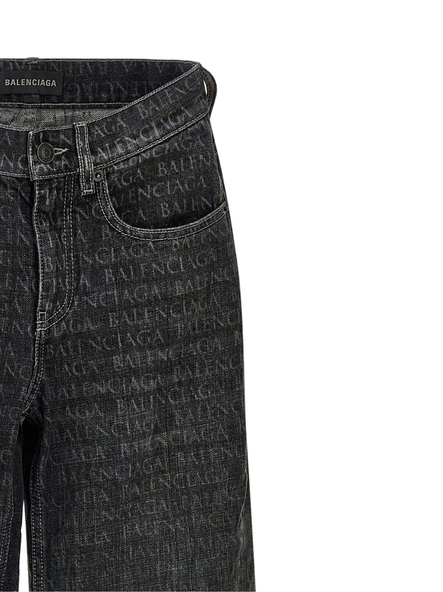 Balenciaga Schwarze Baumwoll-Schlagjeans