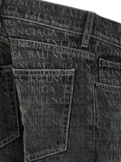 Balenciaga Schwarze Baumwoll-Schlagjeans