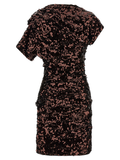 Ganni Kurzes Braunes Kleid Aus Polyester