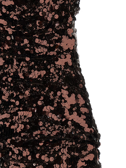 Ganni Kurzes Braunes Kleid Aus Polyester