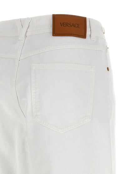 Versace Weiße Baumwolljeans im geraden Schnitt