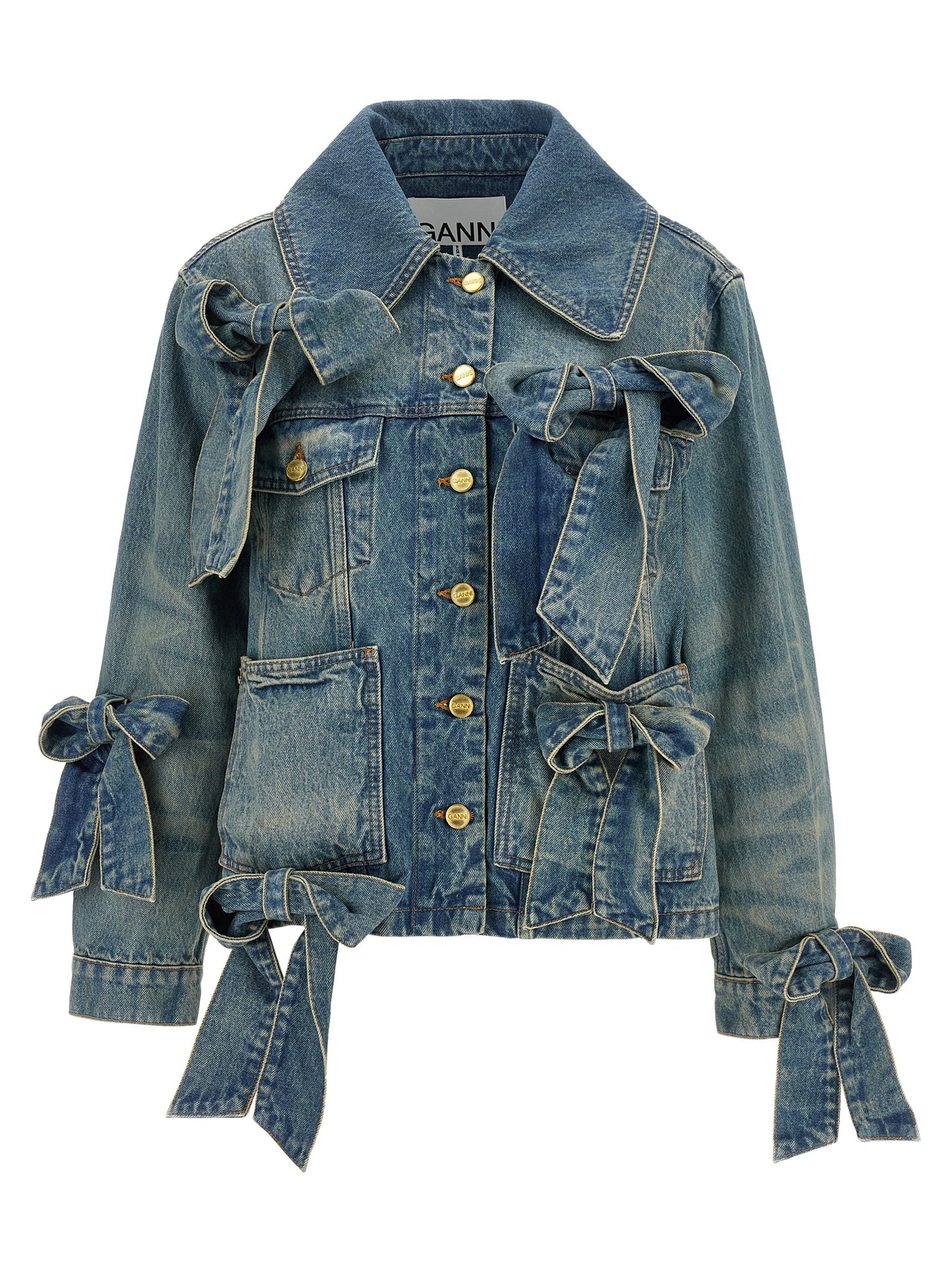 Ganni Blaue Jeansjacke aus Bio-Baumwolle