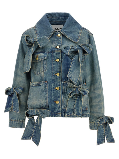 Ganni Blaue Jeansjacke aus Bio-Baumwolle