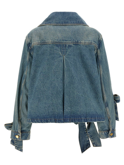 Ganni Blaue Jeansjacke aus Bio-Baumwolle