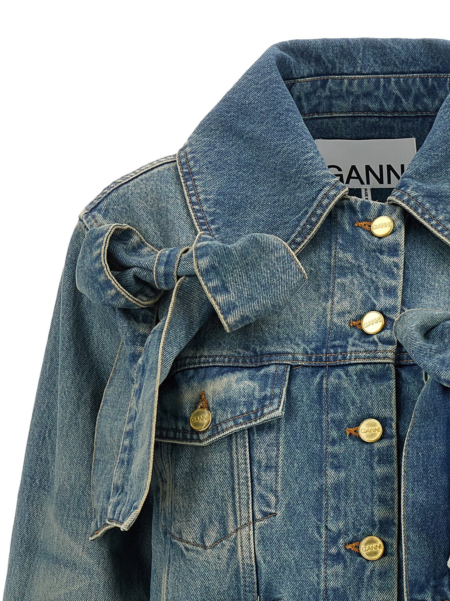 Ganni Blaue Jeansjacke aus Bio-Baumwolle
