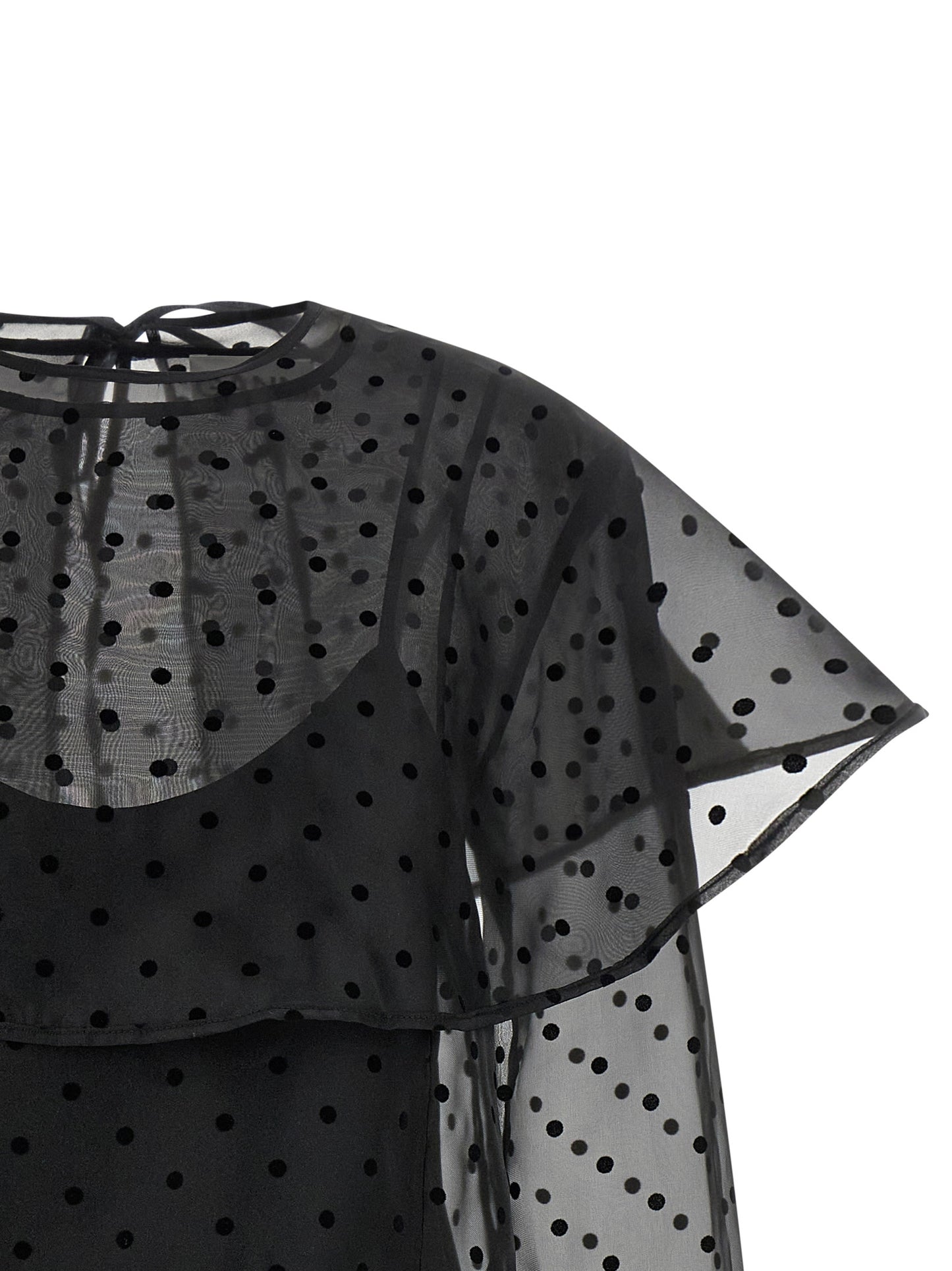 Ganni Schwarzes Kurzkleid aus recyceltem Polyester