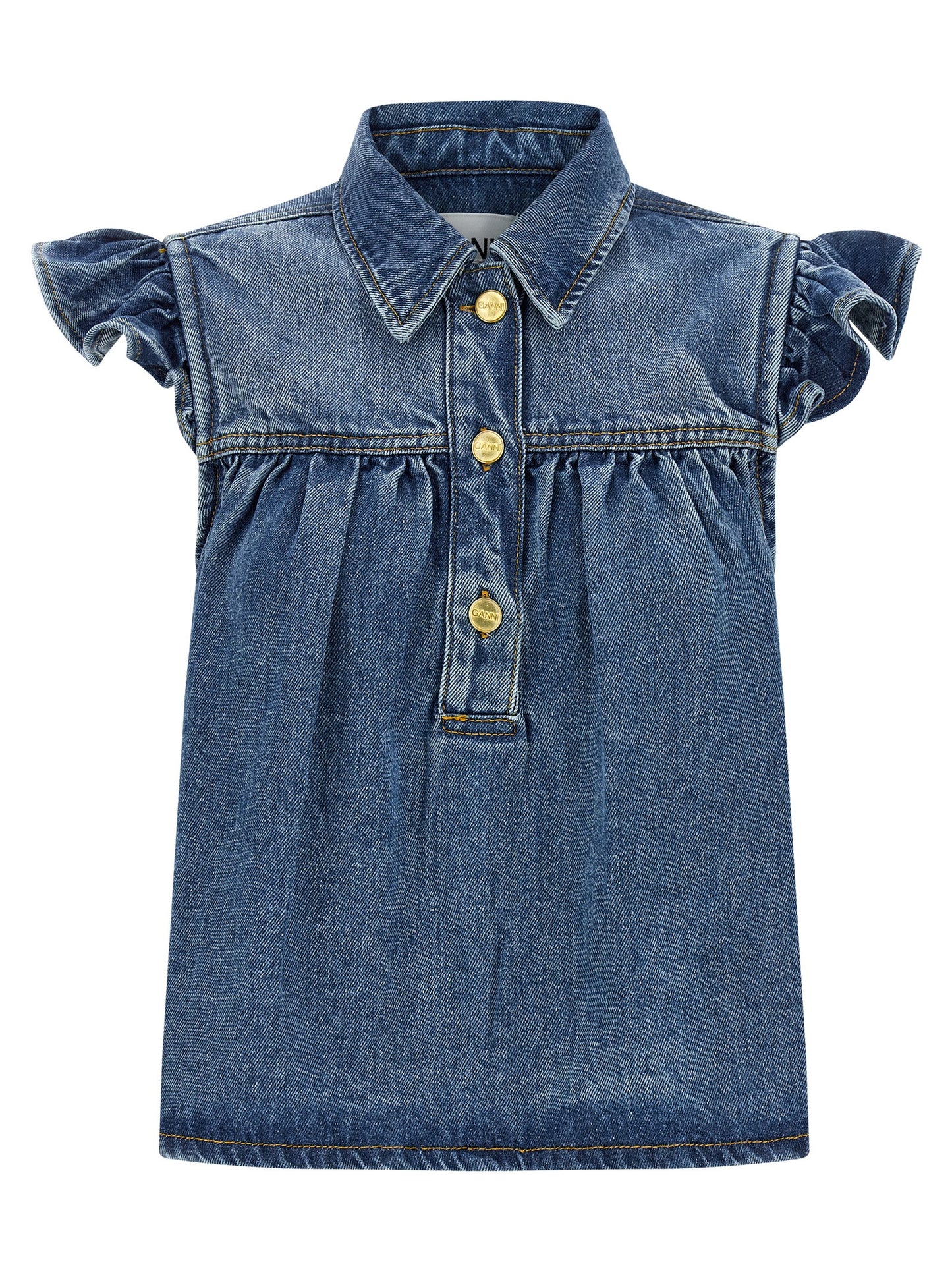 Ganni Blaues Denim-Hemd