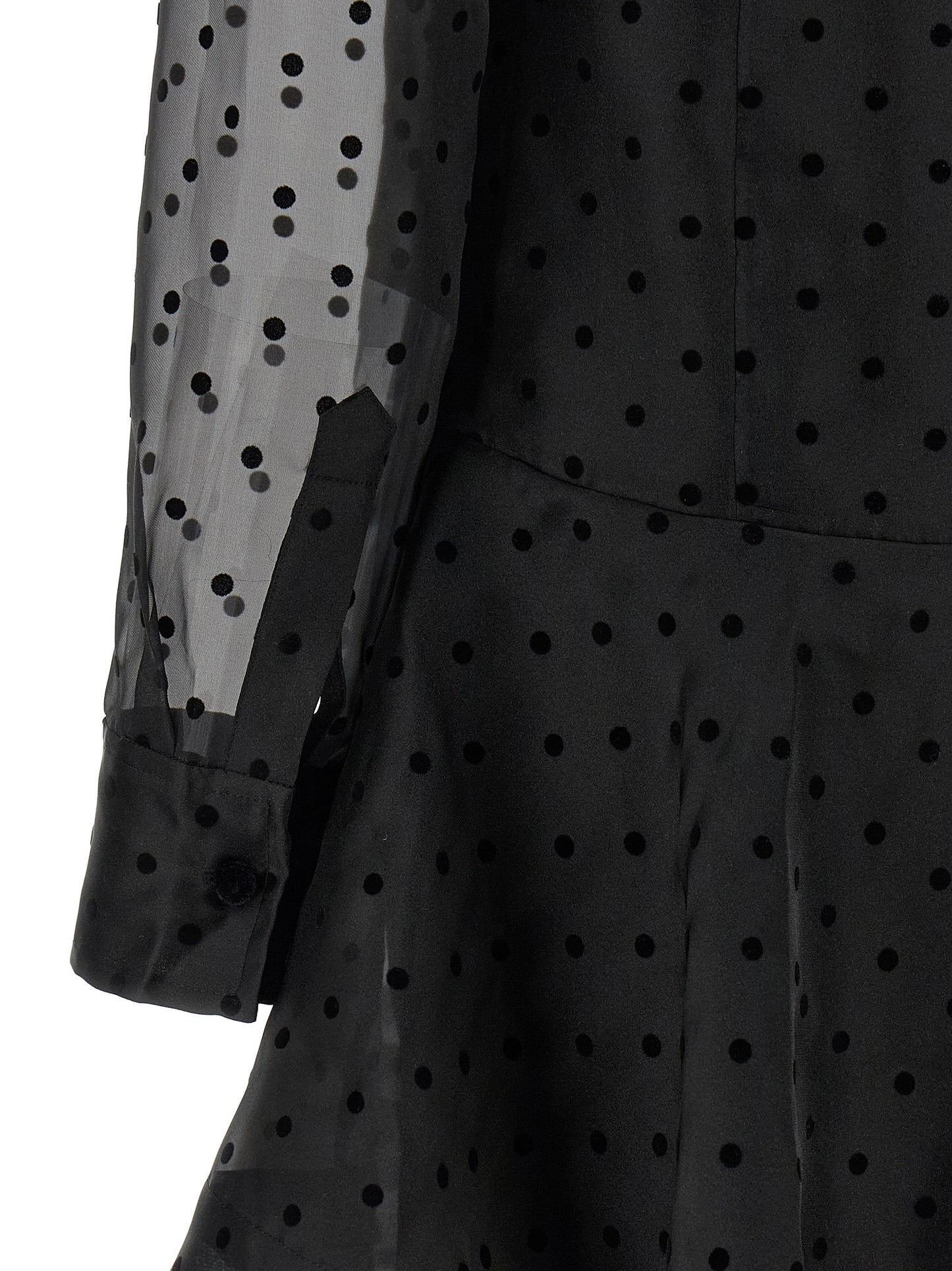 Ganni Schwarzes Kurzkleid aus recyceltem Polyester