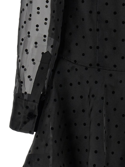 Ganni Schwarzes Kurzkleid aus recyceltem Polyester