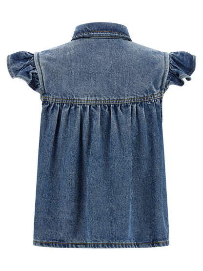 Ganni Blaues Denim-Hemd