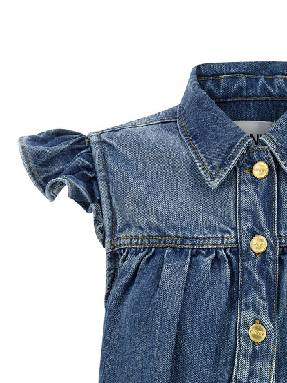 Ganni Blaues Denim-Hemd