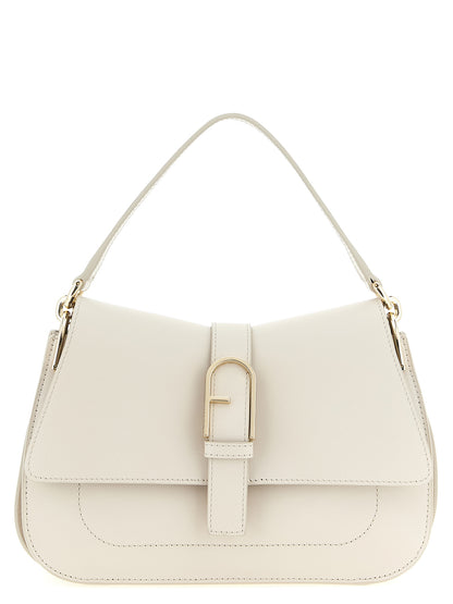 Furla Beigefarbene Kalbshaut Schultertasche