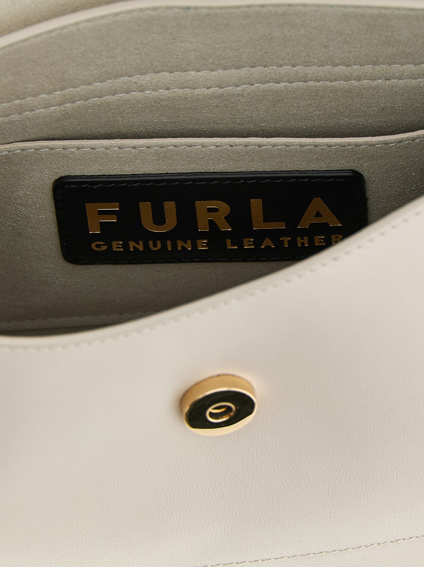 Furla Beigefarbene Kalbshaut Schultertasche
