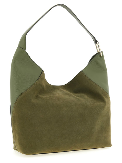 Furla Zweifarbige Schultertasche aus Kalbsleder