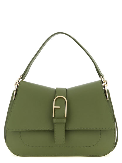 Furla Zweifarbige Schultertasche aus Kalbsleder
