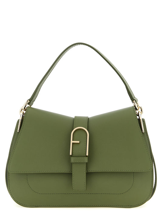 Furla Zweifarbige Schultertasche aus Kalbsleder