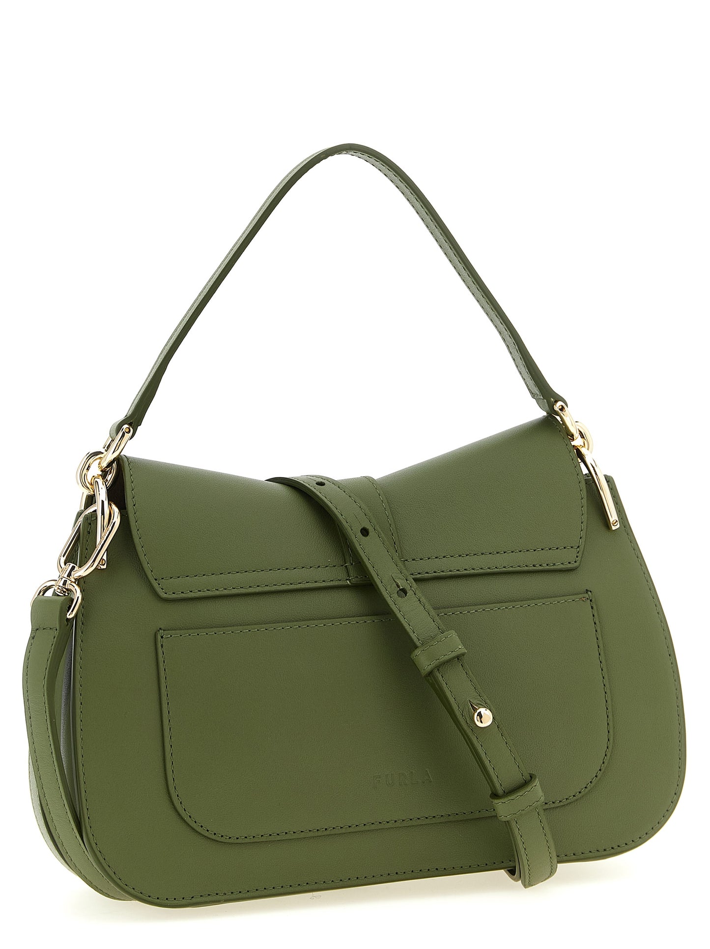 Furla Zweifarbige Schultertasche aus Kalbsleder