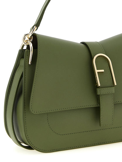 Furla Zweifarbige Schultertasche aus Kalbsleder