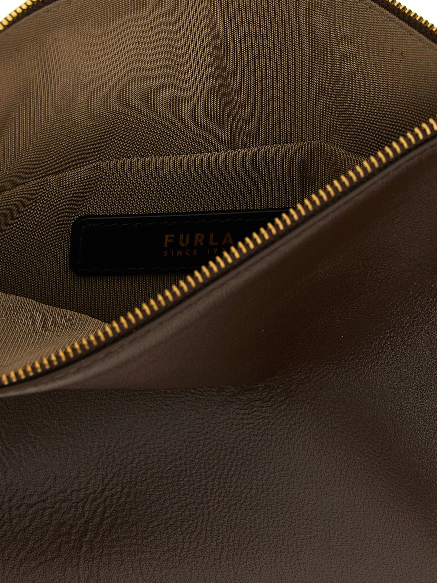 Furla Schultertasche aus braunem Lammleder