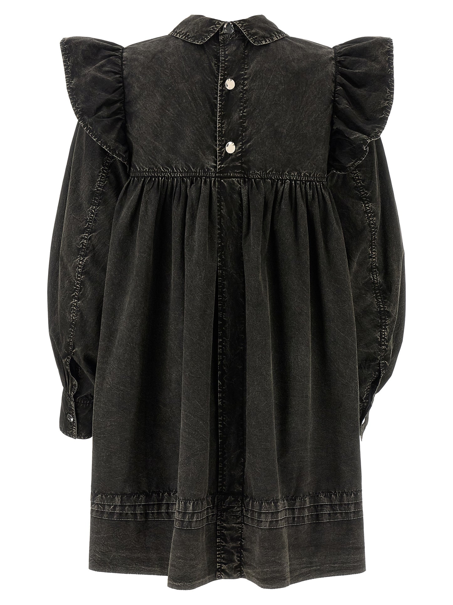 Ganni Schwarzes kurzes Kleid aus Bio-Baumwolle
