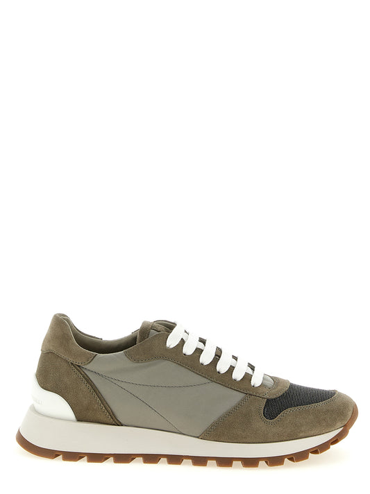 Brunello Cucinelli Athletik-Sneaker aus Polyester in Bicolor