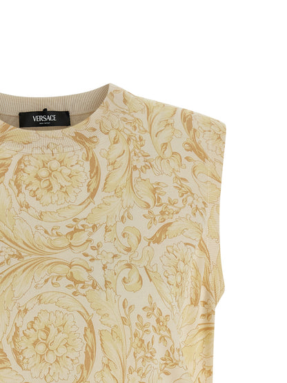 Versace Ärmellose Zweifarbige Seidenjacke