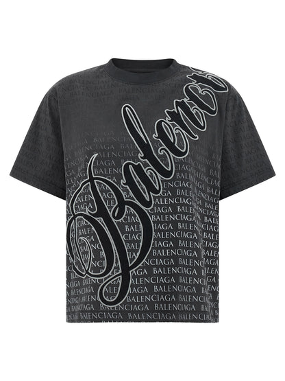 Balenciaga Schwarzes Baumwoll-T-Shirt