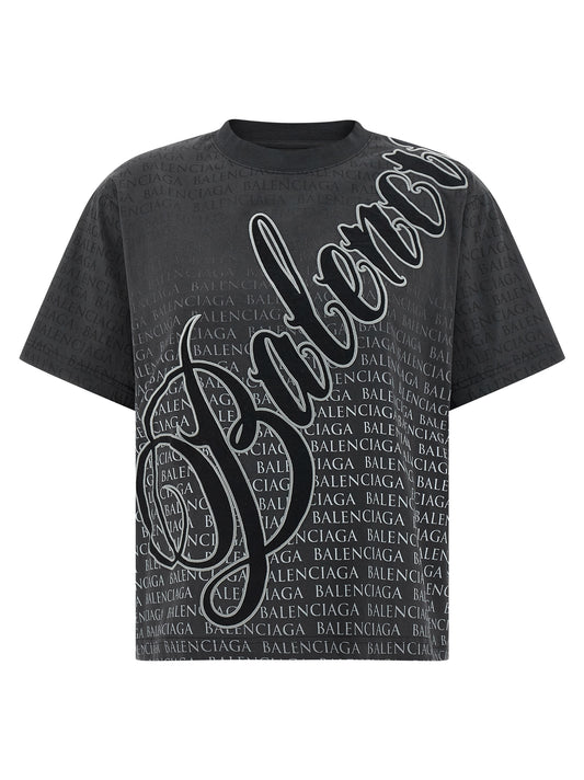 Balenciaga Schwarzes Baumwoll-T-Shirt