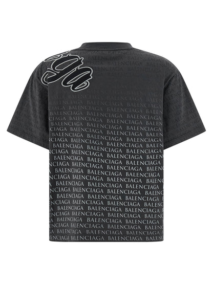 Balenciaga Schwarzes Baumwoll-T-Shirt