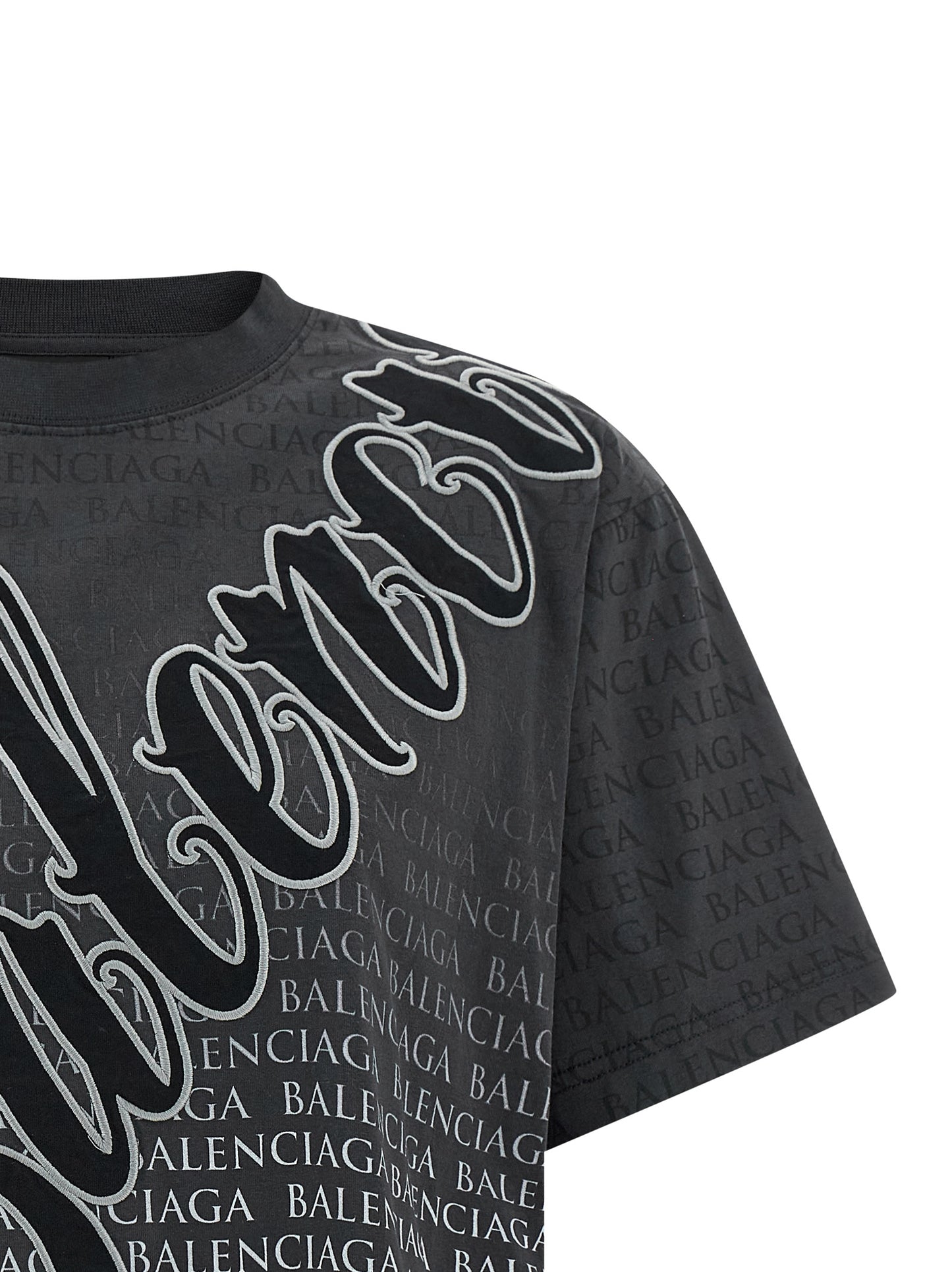 Balenciaga Schwarzes Baumwoll-T-Shirt