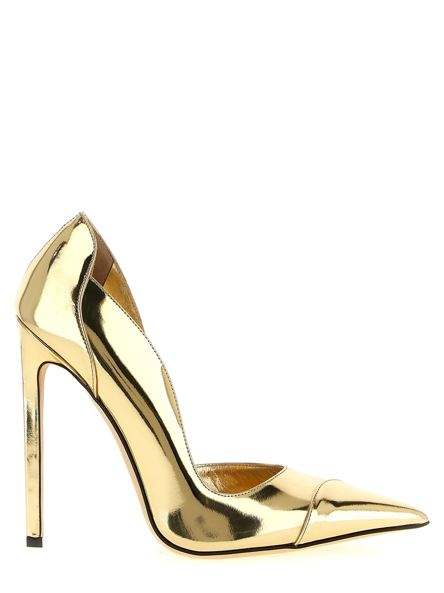 Jimmy Choo Gold-farbene Leder-Pumps mit hohem Absatz