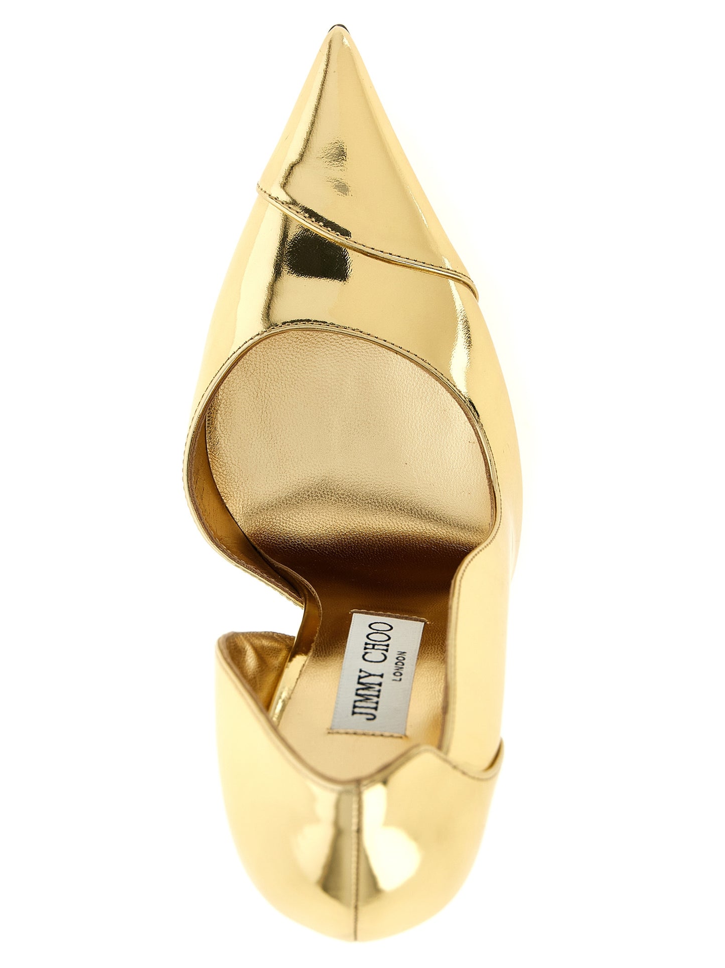 Jimmy Choo Gold-farbene Leder-Pumps mit hohem Absatz