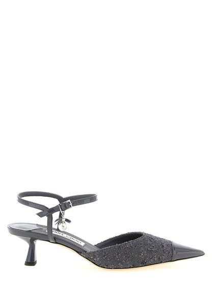 Jimmy Choo Graue Tencel Pumps mit mittlerem Absatz