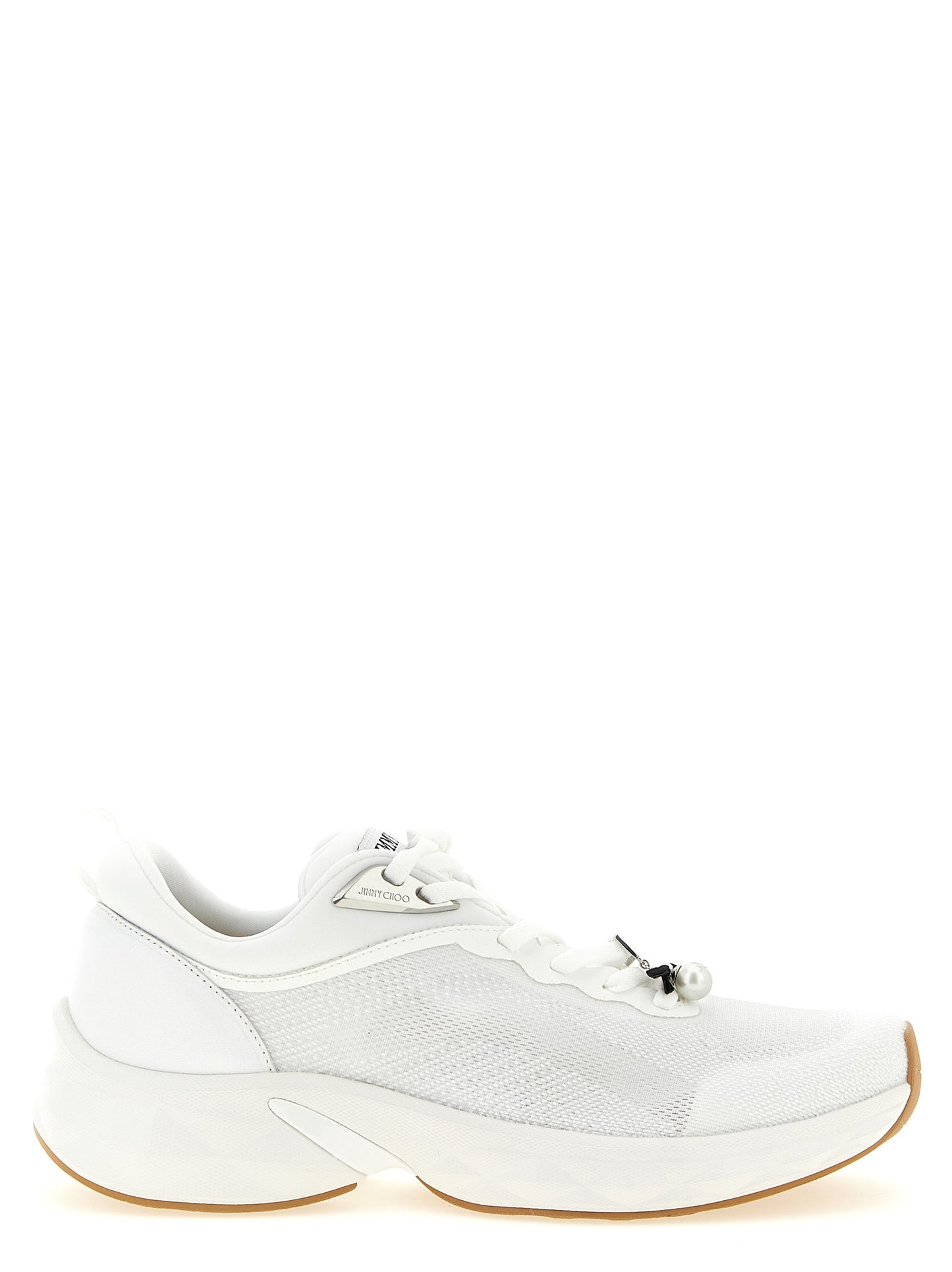 Jimmy Choo Weiße Tencel Sportschuhe