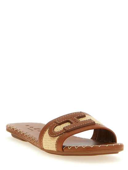 Hogan Braune Baumwoll-Slipper