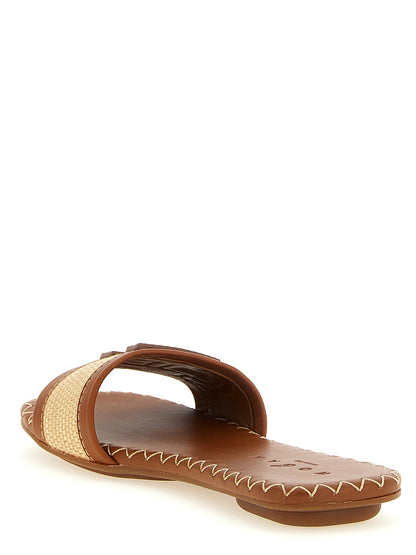 Hogan Braune Baumwoll-Slipper