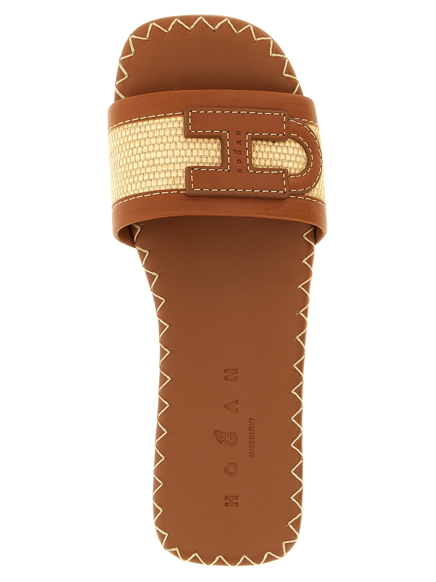 Hogan Braune Baumwoll-Slipper