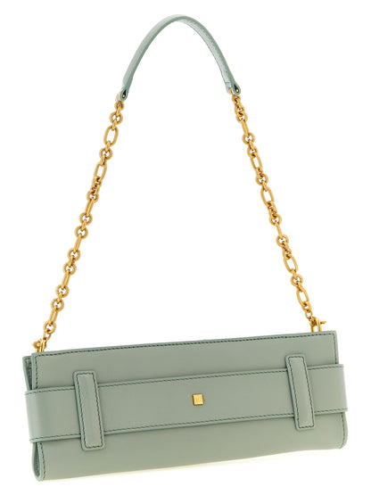 Balmain Zweifarbige Clutch aus Kalbsleder