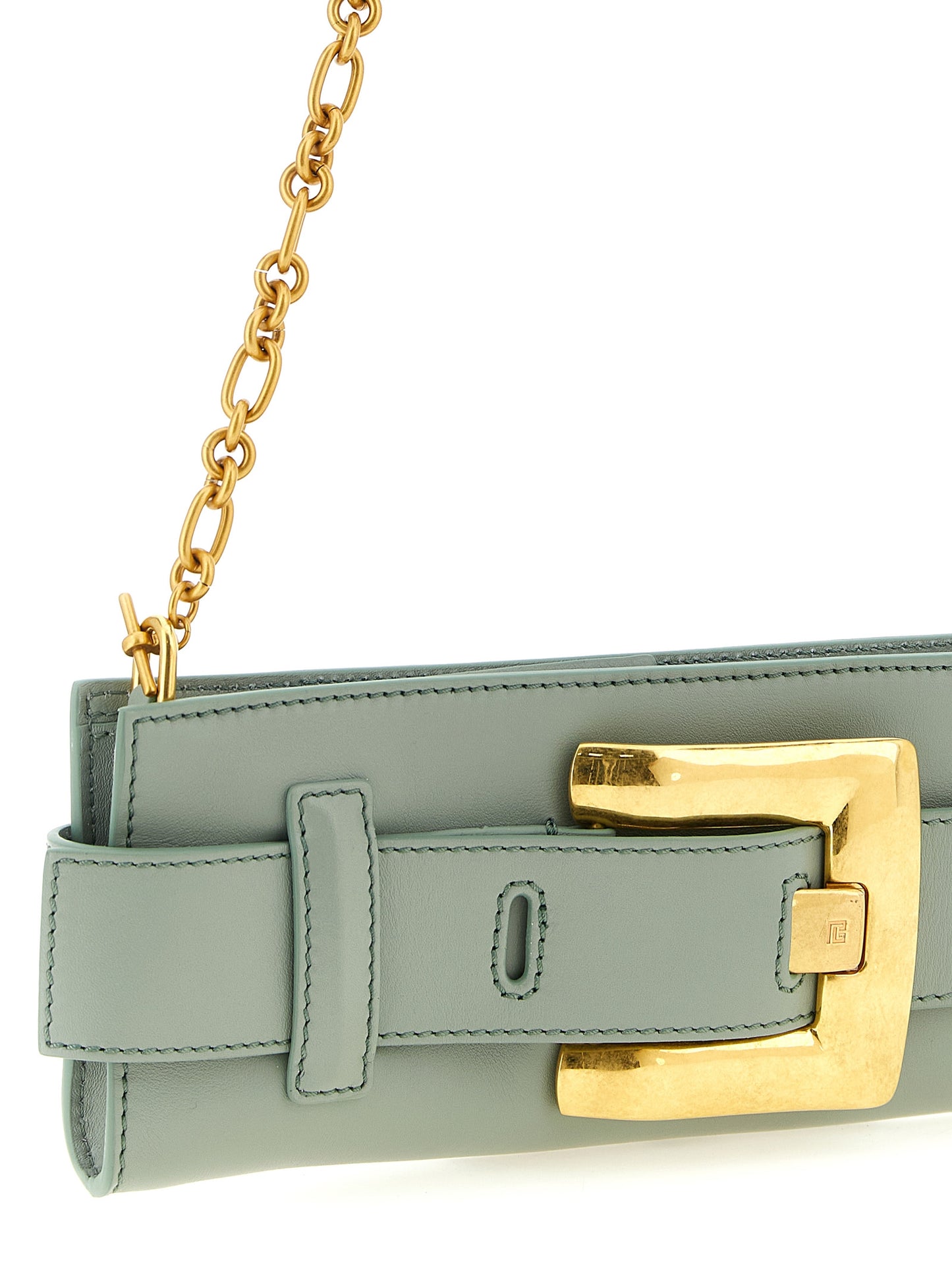 Balmain Zweifarbige Clutch aus Kalbsleder