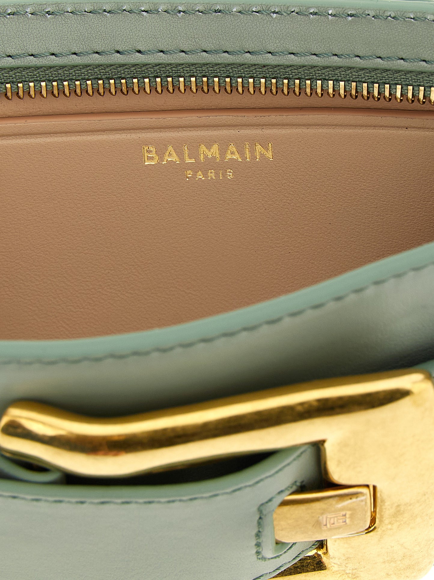 Balmain Zweifarbige Clutch aus Kalbsleder