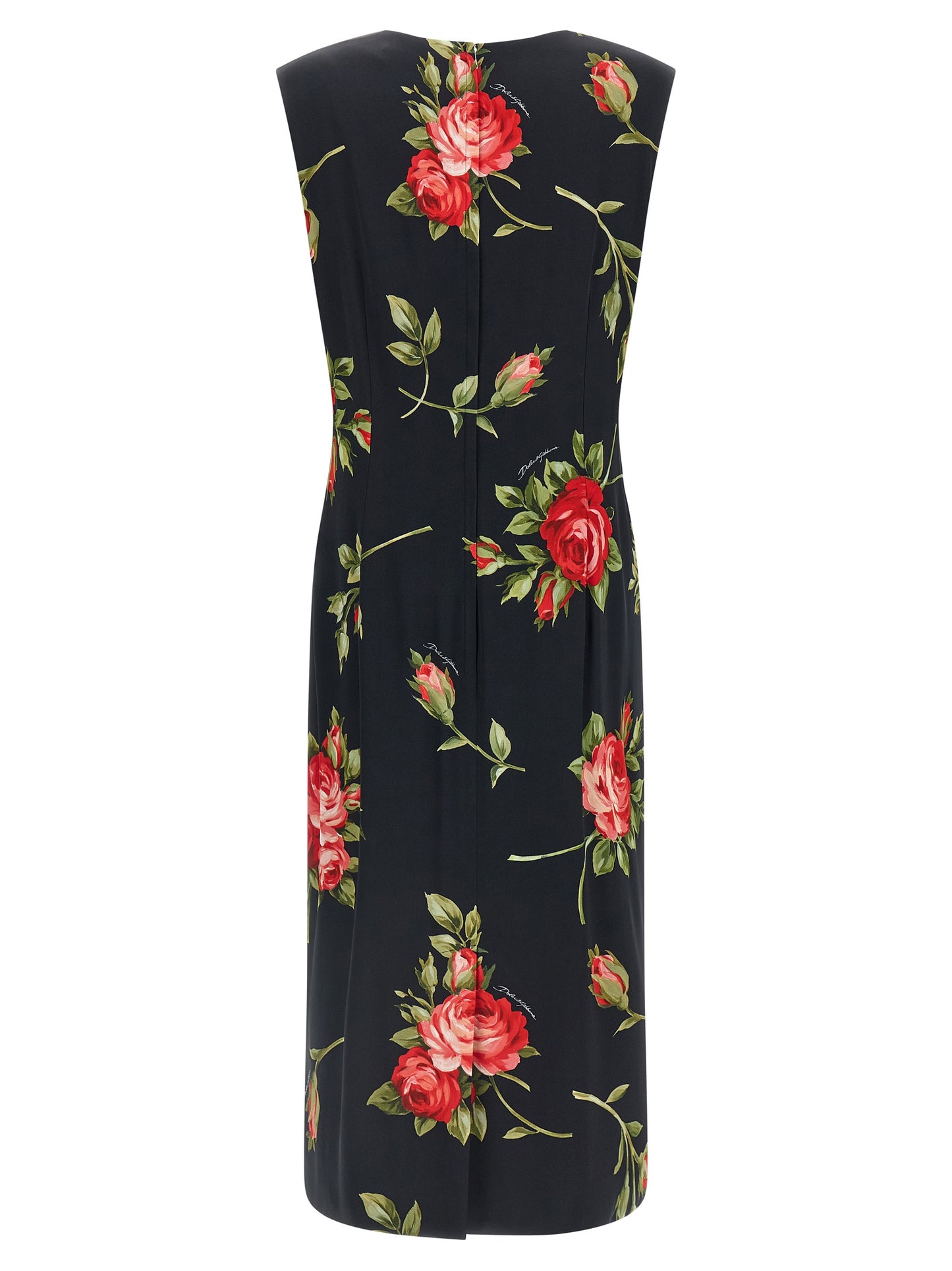 Dolce & Gabbana Schwarzes Midikleid aus Viskose