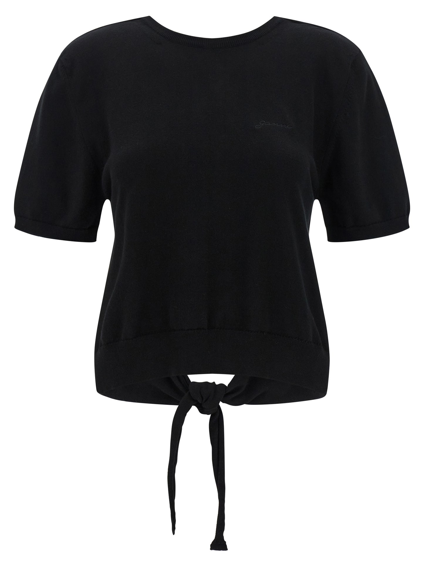 Ganni Schwarzer Cardigan aus Bio-Baumwolle