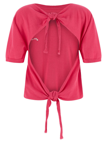 Ganni Fuchsia Cardigan aus Bio-Baumwolle