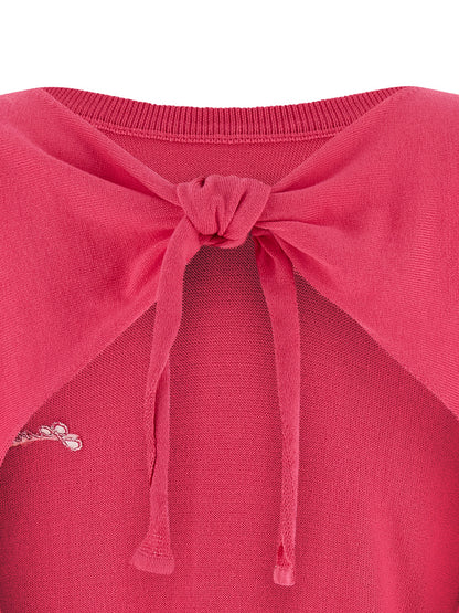 Ganni Fuchsia Cardigan aus Bio-Baumwolle