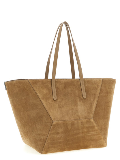 Brunello Cucinelli Braunes Kalbsleder Damen Crossbody Tasche